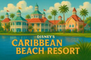 Stylized rendition of Caribbean Beach Resort